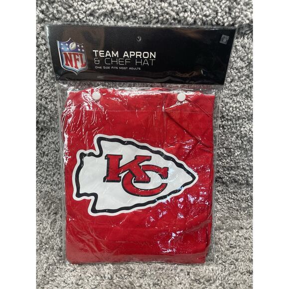 Kansas City Chiefs NFL Team Apron & Chef Hat One Size Fits Most Adults Tags - Picture 1 of 6